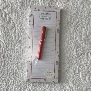 Laura Ashley Red and Gold Notepad & Pen Set (1 of 2)